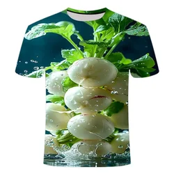 Summer Fashion Plant Vegetables Graphic T-shirt For Unisex Trend Casual Melon and Fruit Flowers 3D Printed Men Short Sleeve Tops