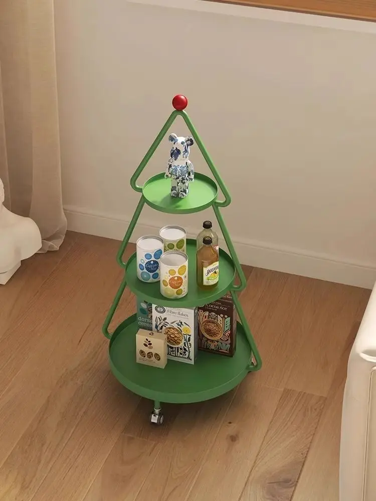 

Christmas Tree Living Room Sofa Side Table Simple Modern Creative Movable Three Floors Shelf Bedroom Bedside Storage Rack