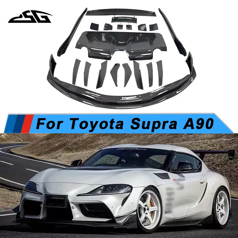 

Комплект защиты бампера для Toyota Supra A90, боковая юбка, крышка багажника, комплект широких кузовов, аксессуары для украшения автомобиля