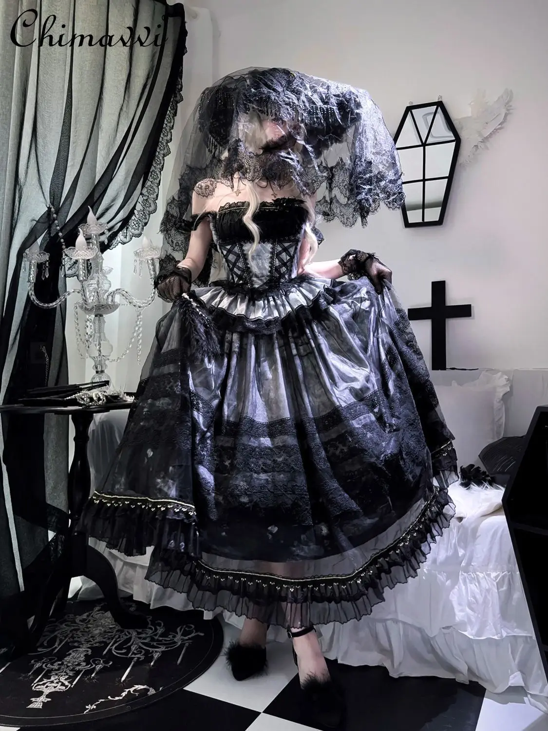 

Original Design Lolita Dress Set 2025 New Super Fairy Sweet Lace Girl Strap Top + Long Skirt Two-Piece Womens Lo Outfits