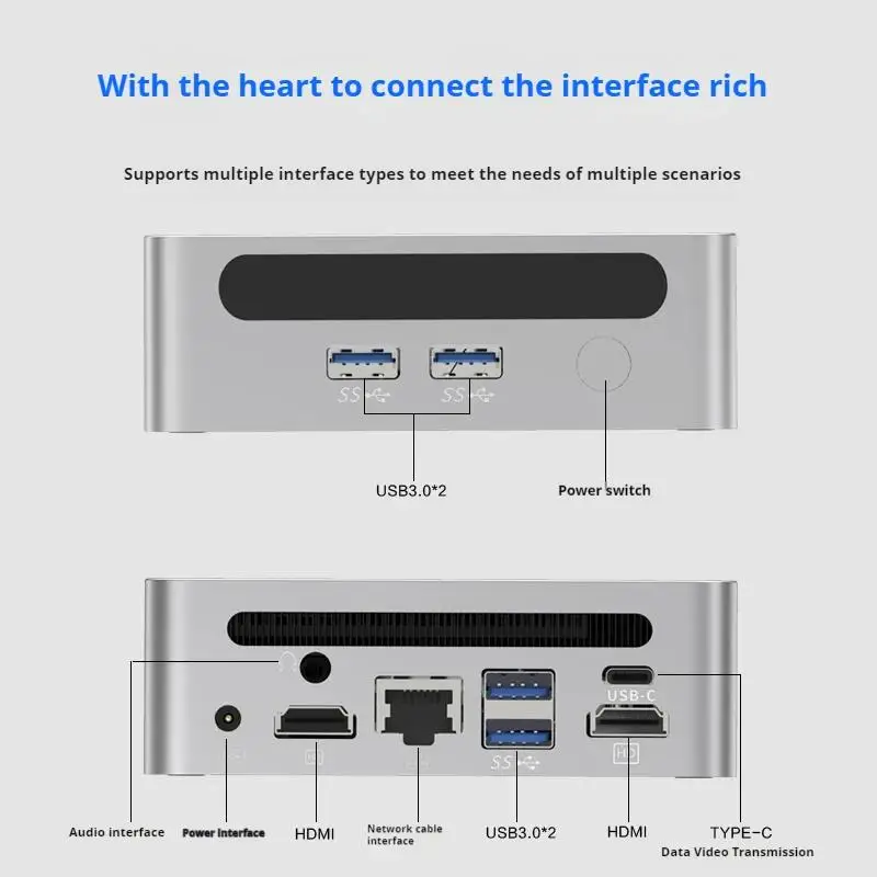 AITTACT New AMD Ryzen3 R3 7330U MINI PC Windows 11 4Cores 8Threads DDR4 3200Mhz 256/512GB M.2 SSD WIFI6 BT5.2 Desktop pc game