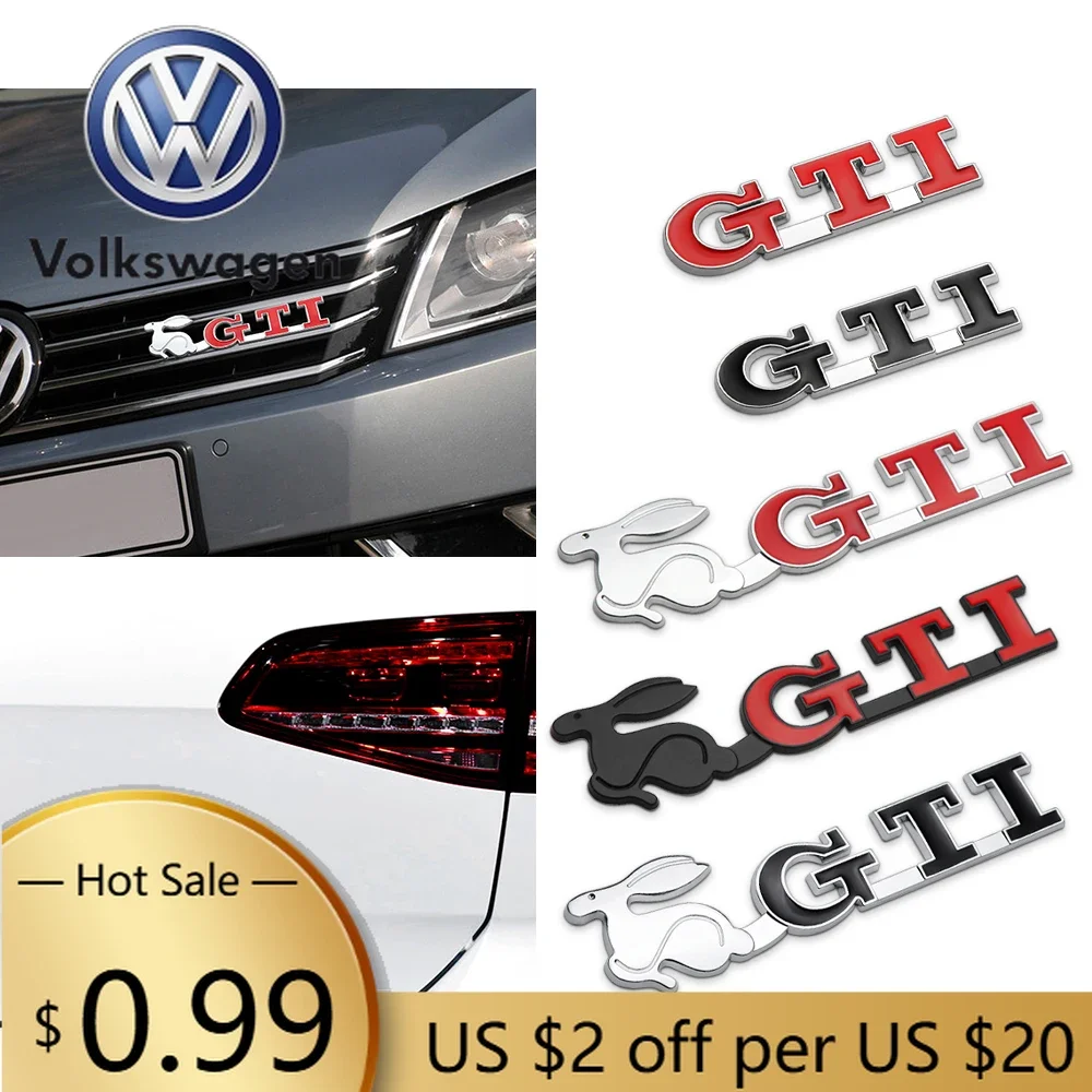 

For VOLKSWAGEN VW 3D ABS Car Styling GTI Emblem Front Grille BadgeSticker Decoration For Volkswagen VW Blue Motion MTM 4 Motion
