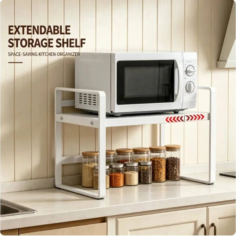 Expandable Kitchen Cabinet Organizer Multi Level Layered Storage Rack for Seasonings Dishes Spices Plates Space Saving Home