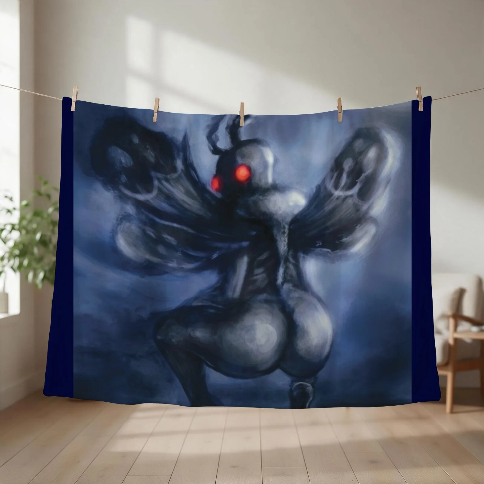 Twerking Mothman Throw Blanket couch cozy soft plush fuzzy picnic outdoor blanket