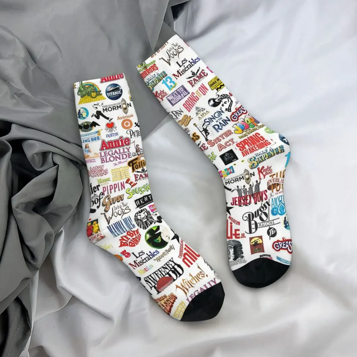 Calcetines de logotipos musicales Harajuku para hombre y mujer, medias largas de alta calidad para todas las estaciones, accesorios para regalos