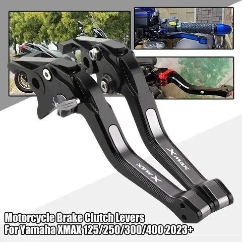 For Yamaha XMAX 125/250/300/400 2023 2024 2025 Motorcycle Accessories CNC Aluminum Brake Clutch Levers 3D Short Adjustable Lever