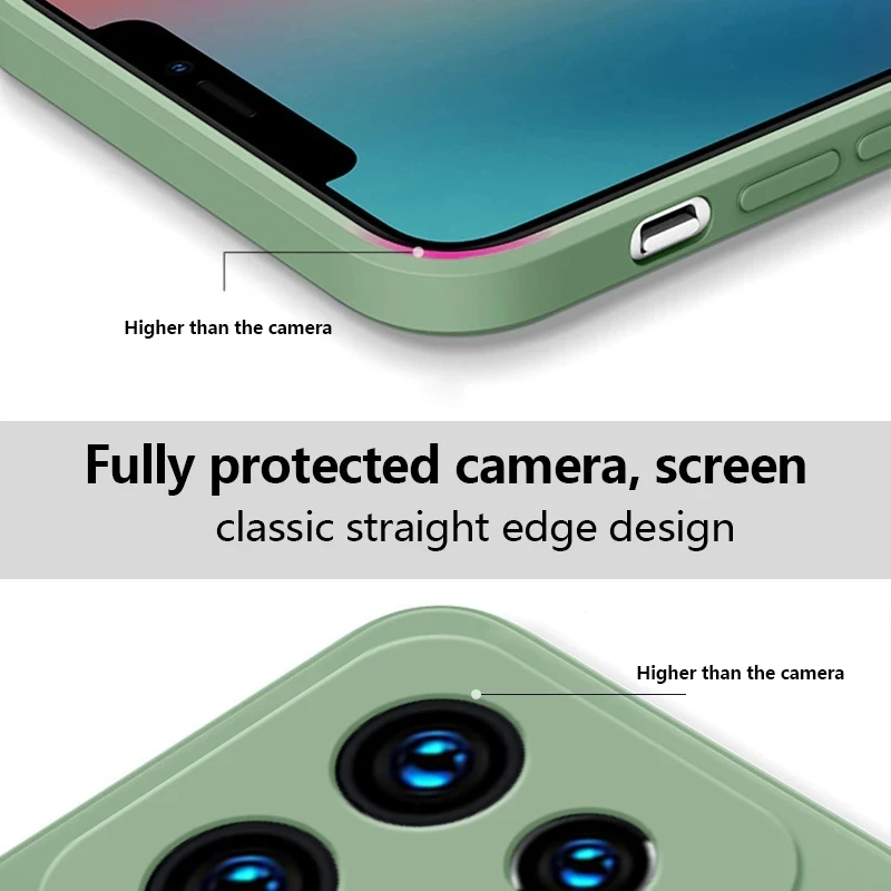 Mi 13 Mi13 Pro Ultra Case Original Square Liquid Silicone Phone Cases For Xiaomi Mi 13 Mi13T Pro Mi14 12 12x 13T Soft Cover