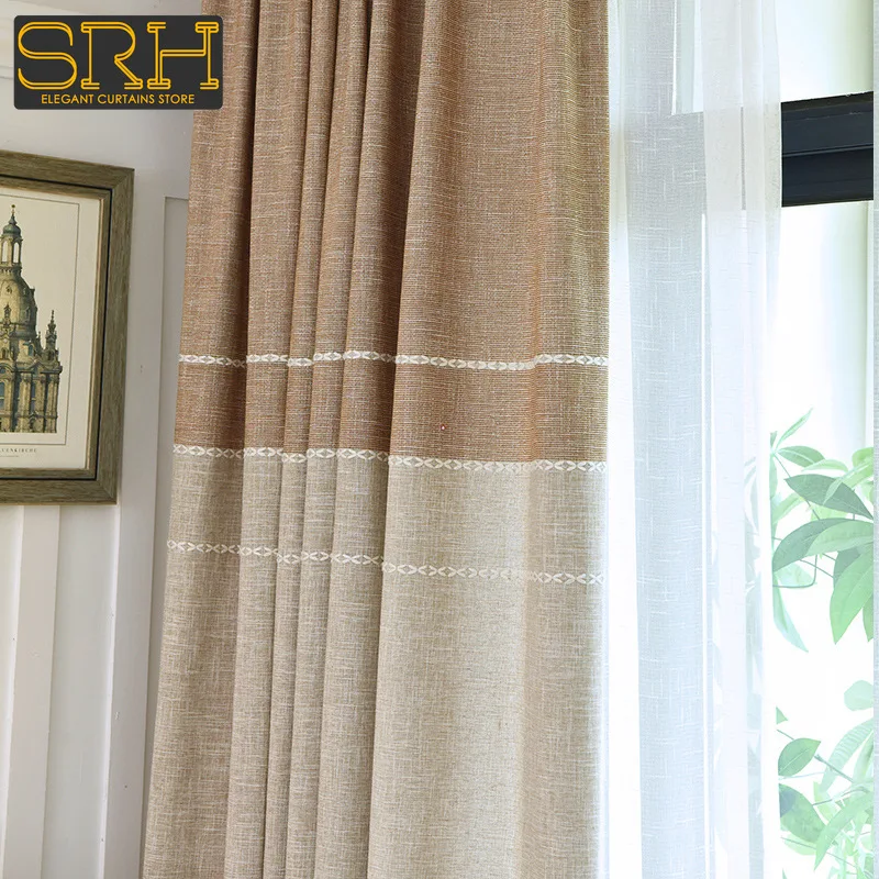 

Modern Linen Knotted Chinese Style Simple Matching Curtains Thick Linen Cotton Living Room Bedroom Custom Blackout Decor Fabric