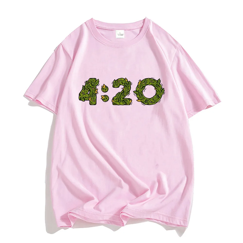 4:20 Time Graphic Printing Tee-shirt 100% Cotton Men/Women T-shirt Short Sleeve Male Summer Tshirts Streetwear Casual Soft Tees