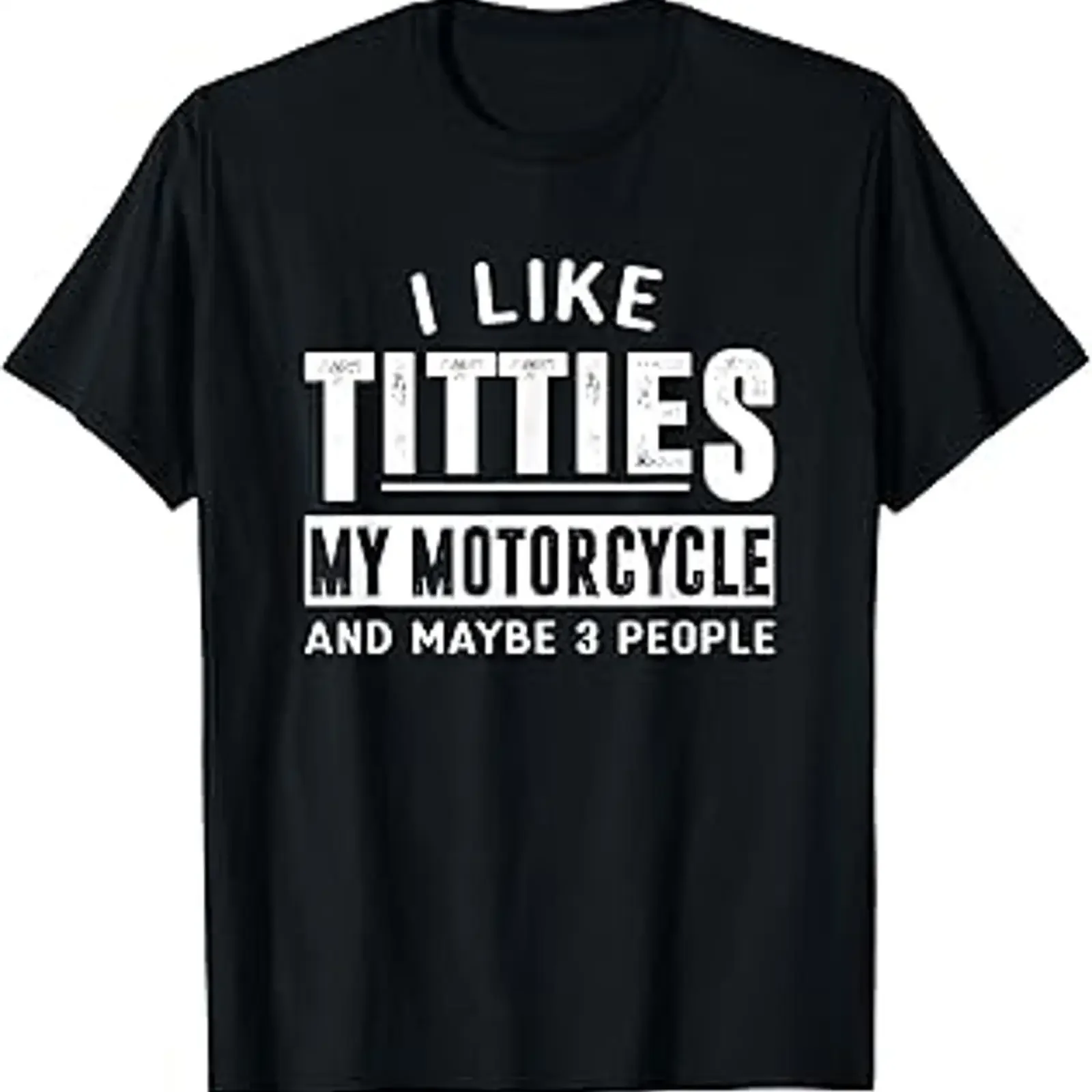 Funny Motorcycle T Shirt for Men I Like Titties Adult Humor vintage Washed homme Comfortable Slightly Casual graphic fashion