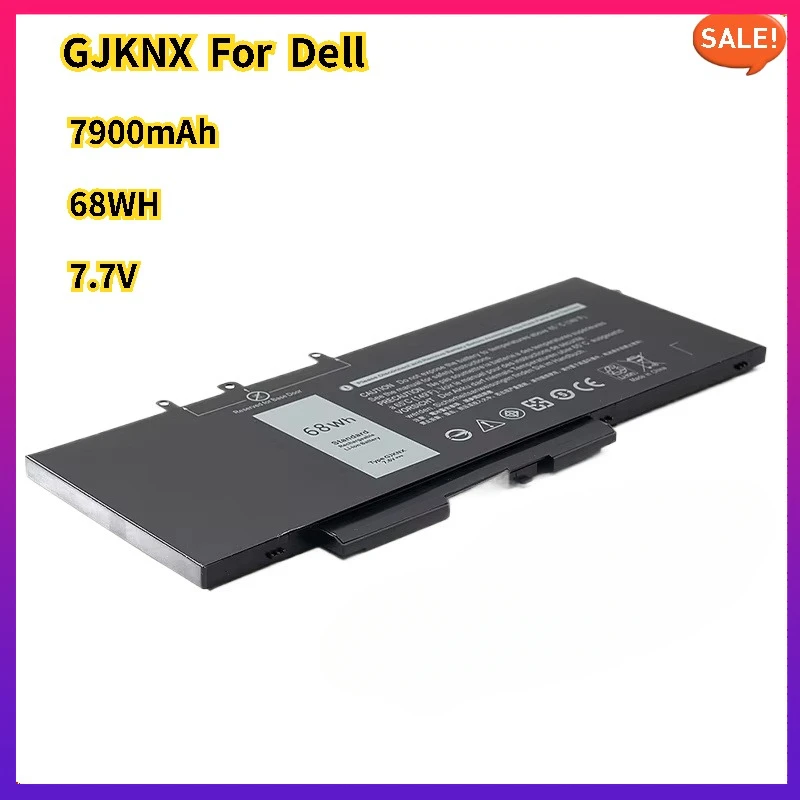 

7900mAh GJKNX Battery for Dell Latitude 5580 5480 5280 5290 5590 5490 5495 5591 4-Cell 68Whr GD1JP DY9NT 5YHR4 Laptop Battery