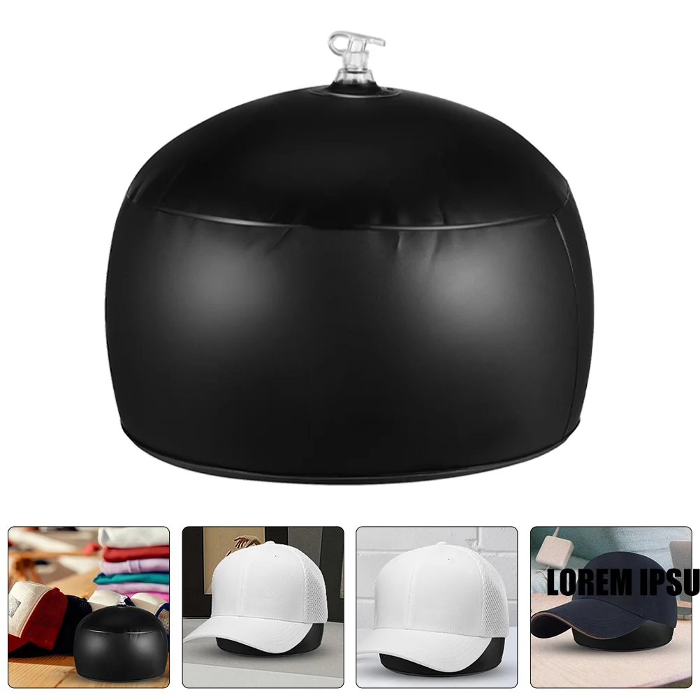 

2 Pcs Hat Styler Stand for Baseball Caps Display Holder Inflatable Black Pvc Child