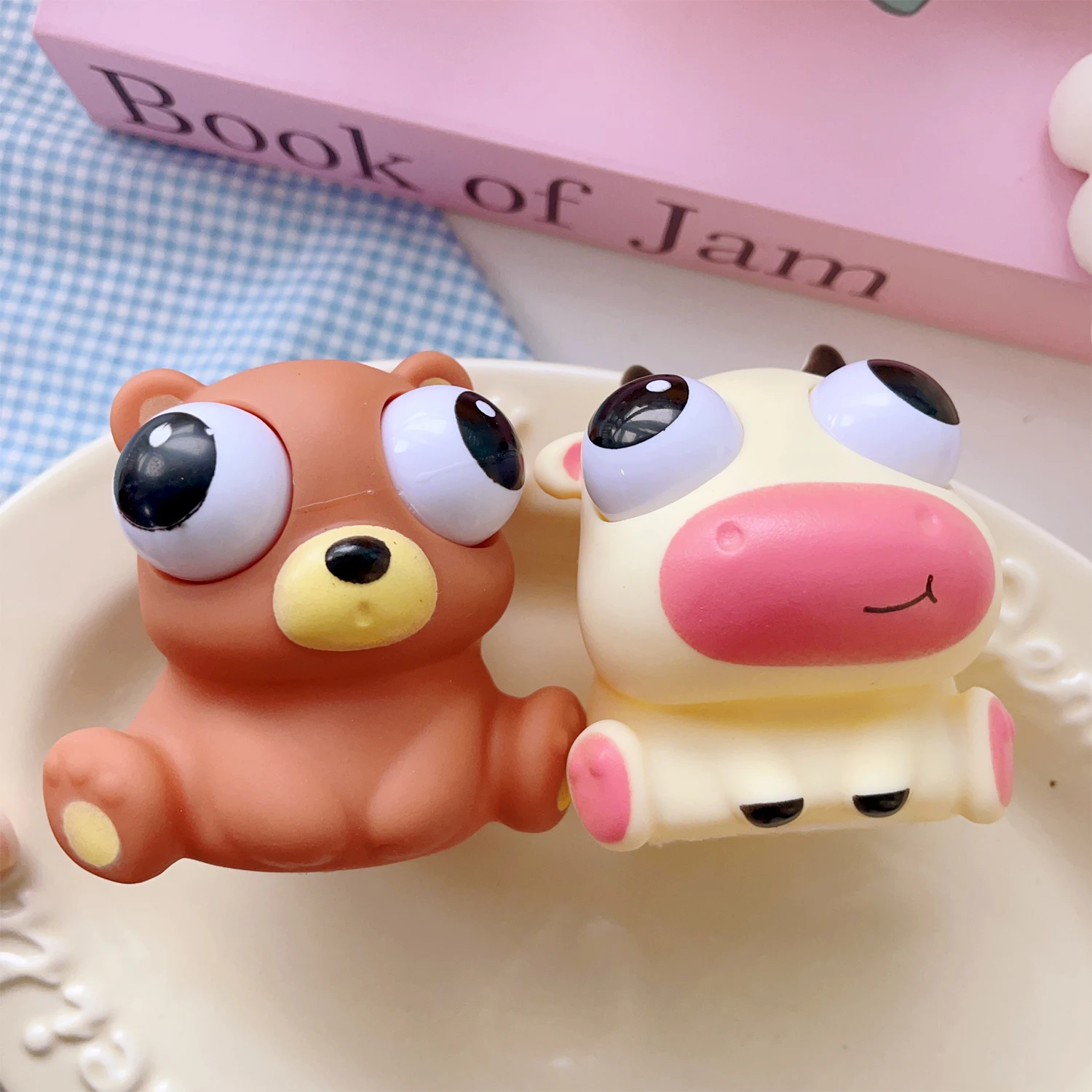 Cartoon Animals Pinch Eye-popping Toy TPR Children's Finger Action Toys Cute Novelty Dolls Decompression Toys To Relieve Anxiety