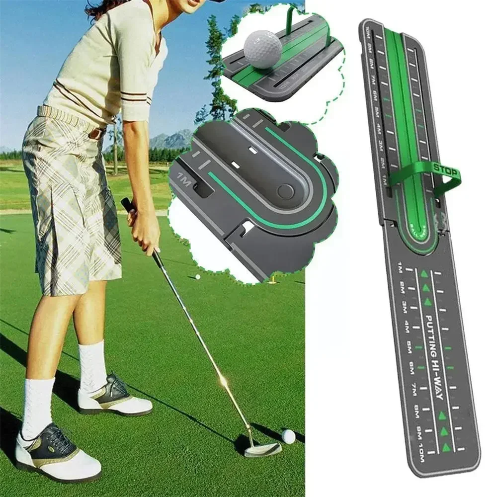 Golf Precision Distance Putting Drill Golf Putting Mat Green Putting Practice Pad Mini Training Putter Aids Golf Accessories