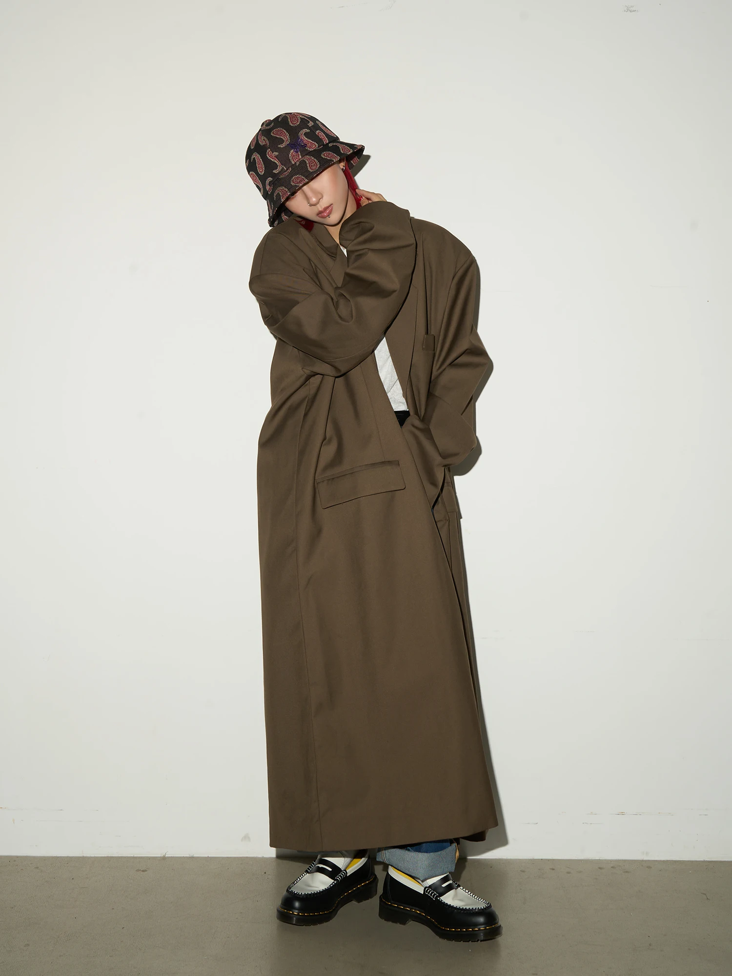 

MICHINNYON Long Oversized Korean Sle oulder Pad Faionable High-End Feel Suit Jaet Men Women Commute Polyester Blend