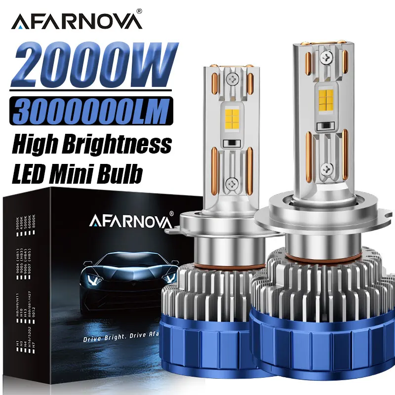 

2000W H7 LED Car Headlights High Power H11 H1 CANBUS Turbo Lights 6500K 3000000LM 12V 24V CSP CHIPS H4 Car accessories For Car