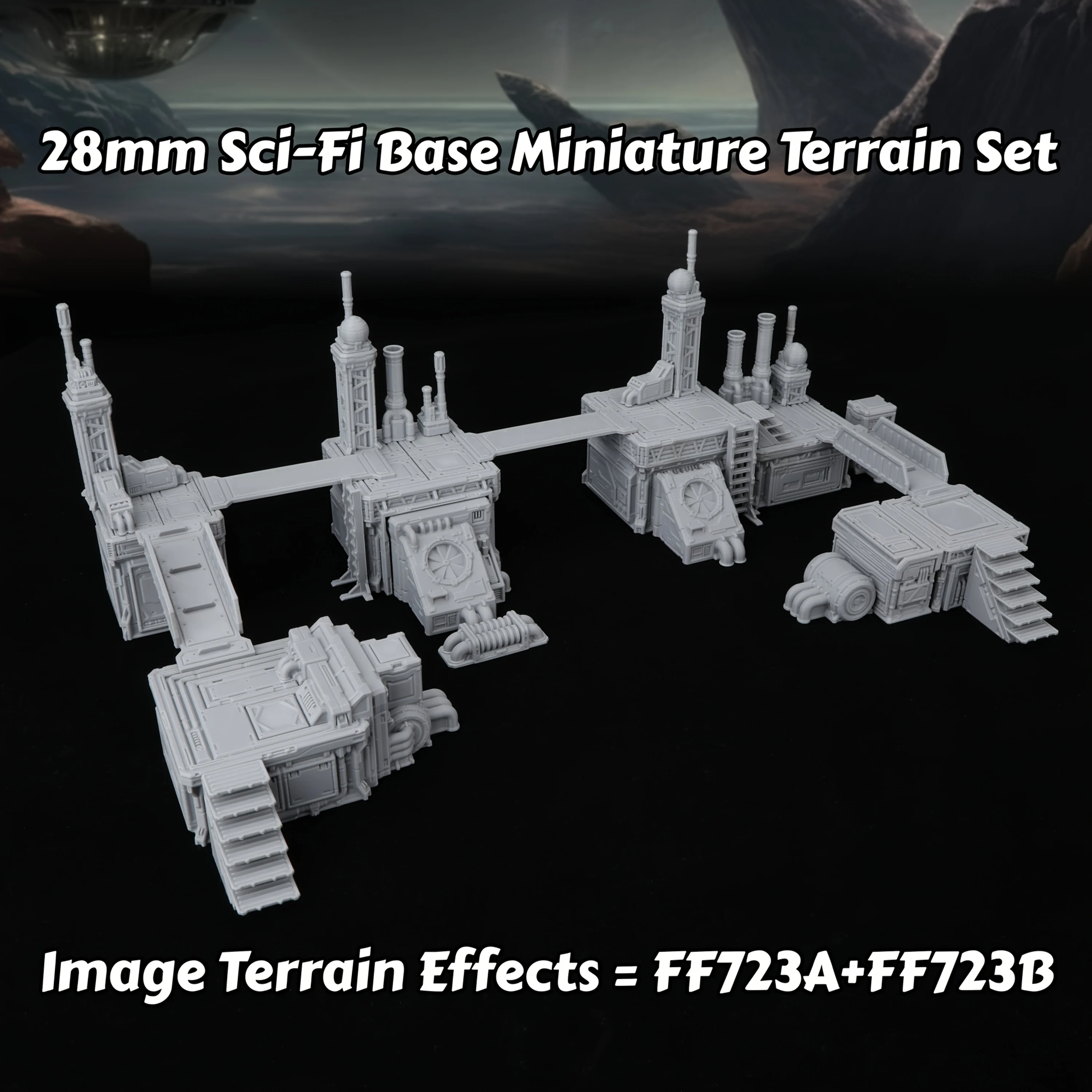 Sci-Fi Base Miniature Terrain Expansion | Futuristic Space Outpost With Multi-Level Structures, Ttrpg Tabletop Additions