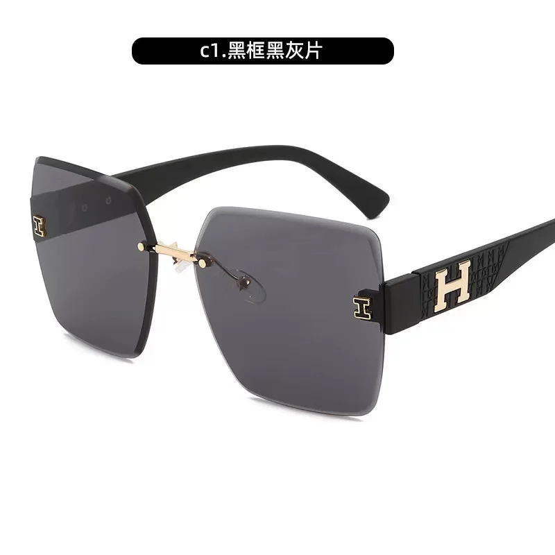 

New Oversized H-Logo Sunglasses Street Style Photochromic Lens, UV400 Protection, Unisex Fashion Statement Social Media Trend​