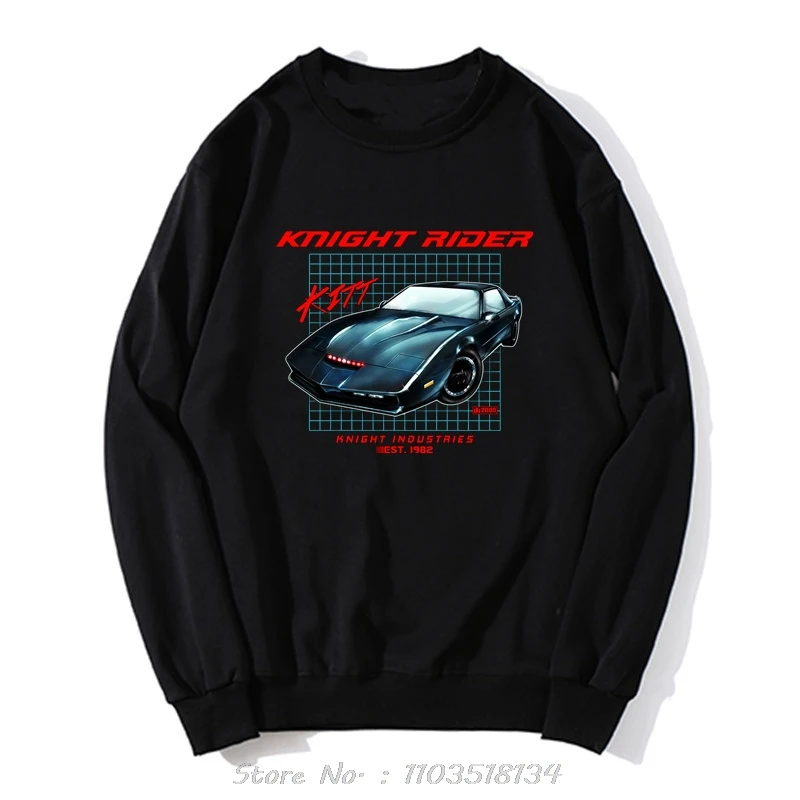 For Men Knight Rider 1982 Kaus Mobil David Bowhoff Knight Industry Kitt Firebir Hoodie Clothing Oversized Sweatshirt Streetwear