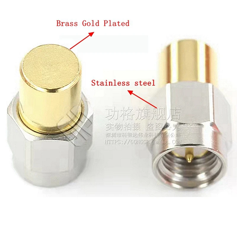 1PCS Load 1W 6/10/18GHz 50 Ohm SMA/RPSMA Male Connectors Brass/Stainless steel RF Termination Dummy Cap Accessories High Quality