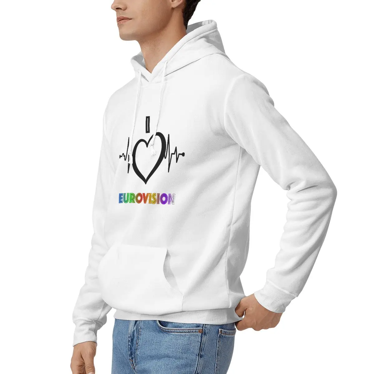 أنا أحب يوروفيجن - هوديس بنمط قوس قزح للرجال والنساء بلوفر كاجوال بلوزات عصرية بأكمام طويلة مع قلنسوة للخريف والشتاء