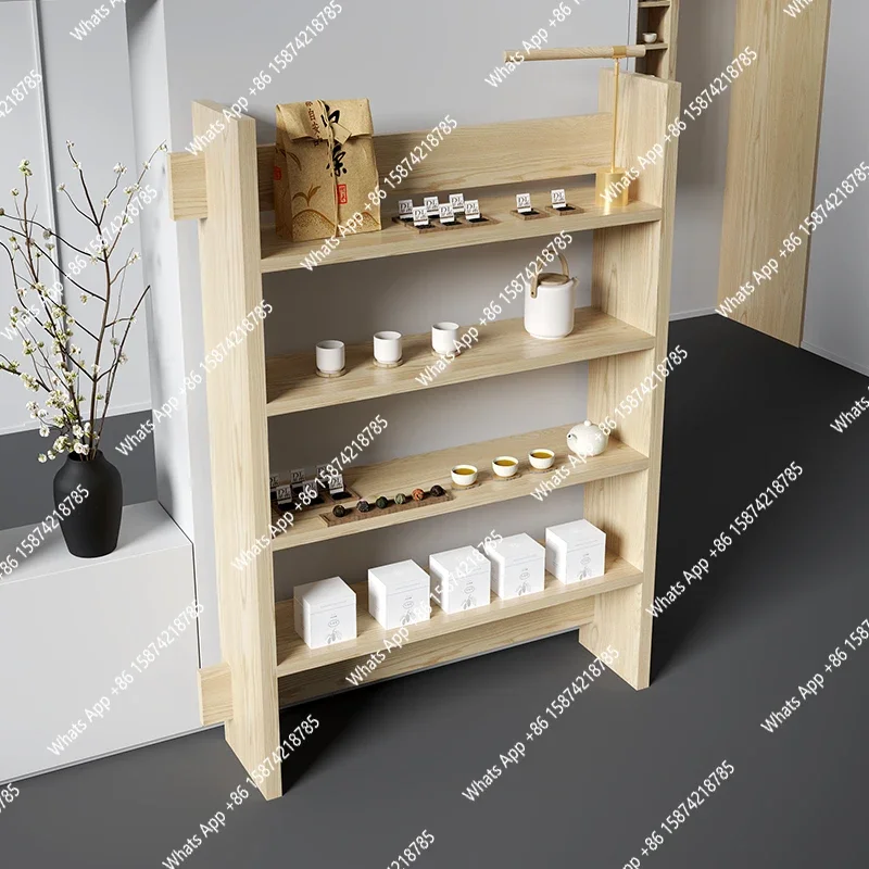 MX Nakajima Cabinet Tea Shop Gift Display Cabinet Flow Table Chinese Shelf Ceramic Commodity Display Cabinet Shelf