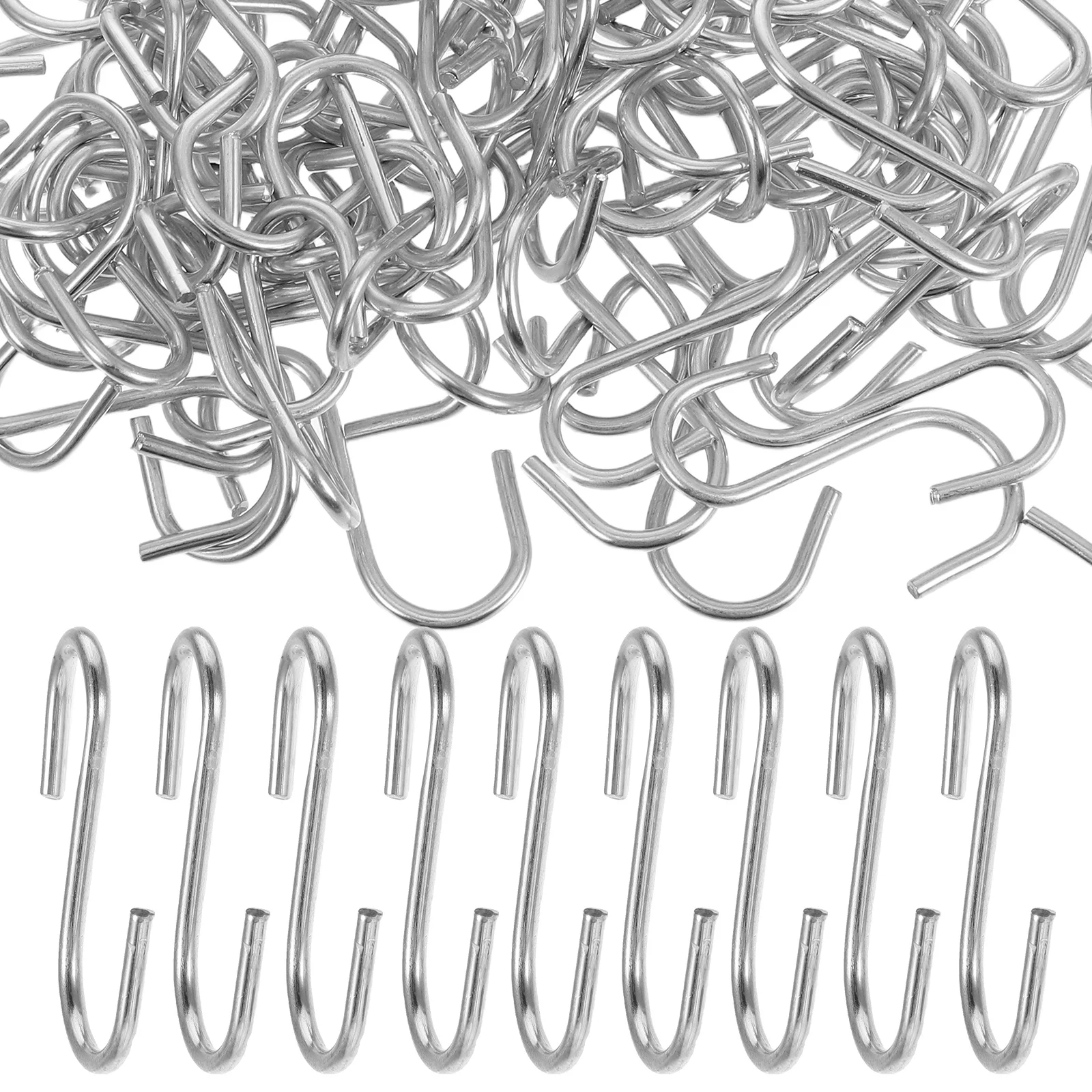 

100Pcs S Hooks Heavy Duty Zinc Iron Kitchen Storage Organizers Utensils Hangers Over Door Closet Rod Hanging Hooks