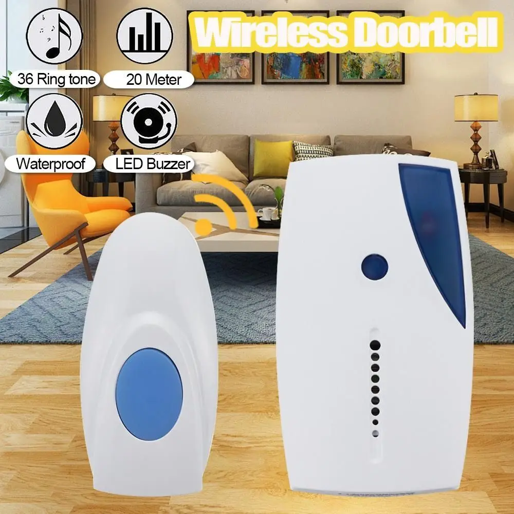 Portable 32 Chime Home Digital Doorbell Wireless Door Bell Musical Doorbell 100m Range