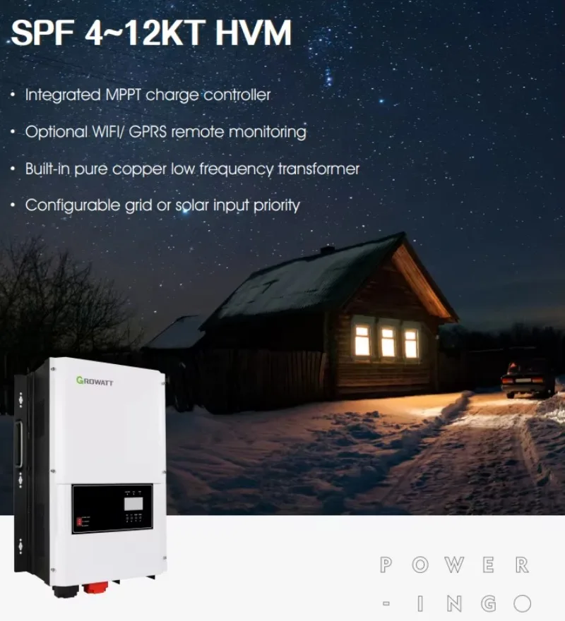 Growatt 48v Solar Inverter Off Grid 12kw Single Phase Off Grid Inverter 12kw Spf12kt Hvm