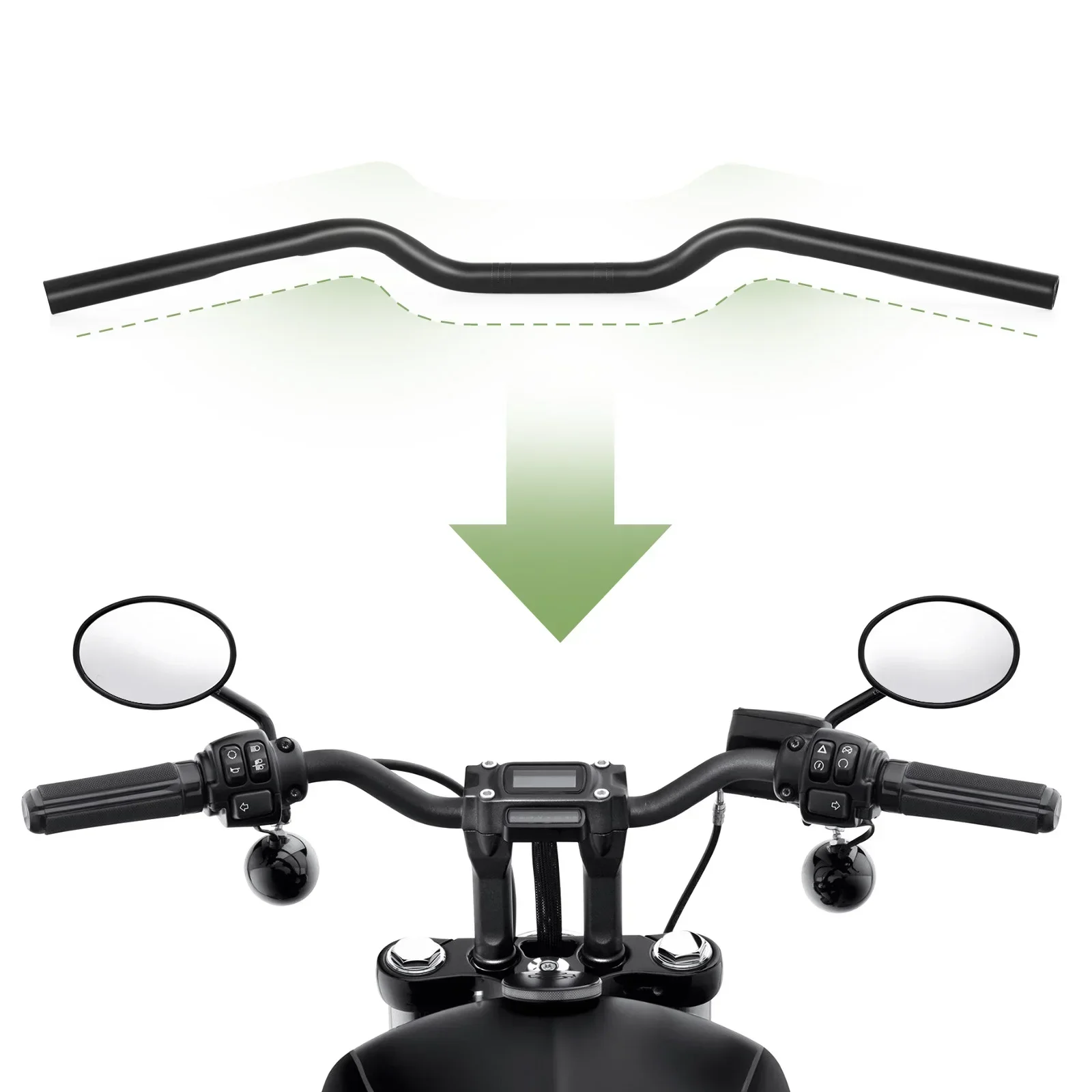 Motorcycle 22mm 25mm Steering Wheel Handlebar Retro Motorbike Handle Bars for XL883 XL1200 X 48 Dyna Softail Chopper Cafe Racer