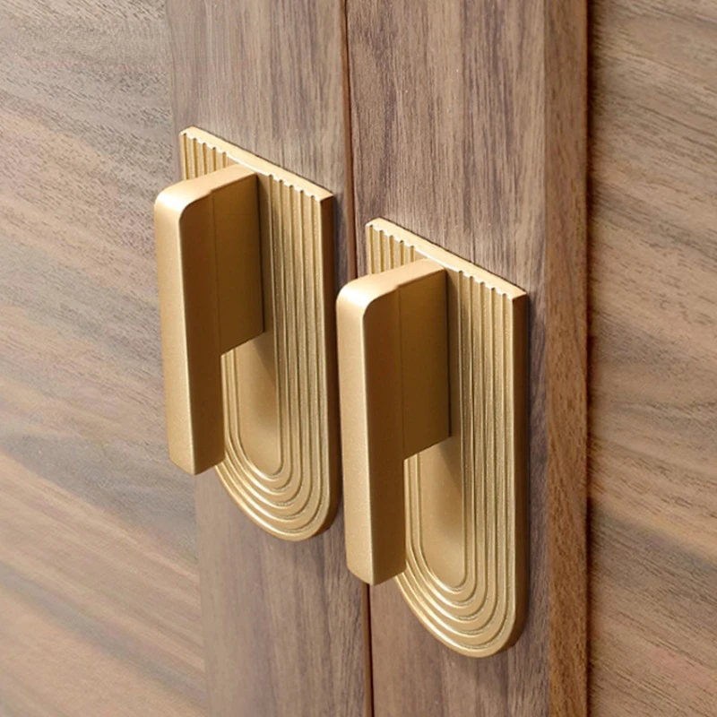 Golden Cupboard Door Handle Modern Minimalist Wardrobe Door Knob Drawer Knobs Shoe Cabinet Handle Furniture Handle