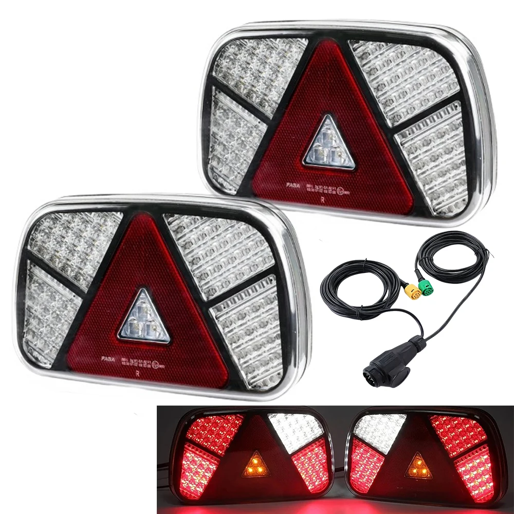 

2PCS 5.5 m Cable 13 Pin Plug 12V 24V LED Tail Light Rear Stop Brake Fog Light Signal Lamp Wiring Harness Truck Trailer Caravan