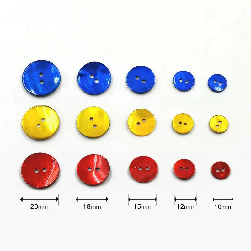 20pcs/lot Natural Shell Sewing Buttons Color Mother of Pearl Shell Round Buttons 2 Holes for Clothing DIY Garment Accessories