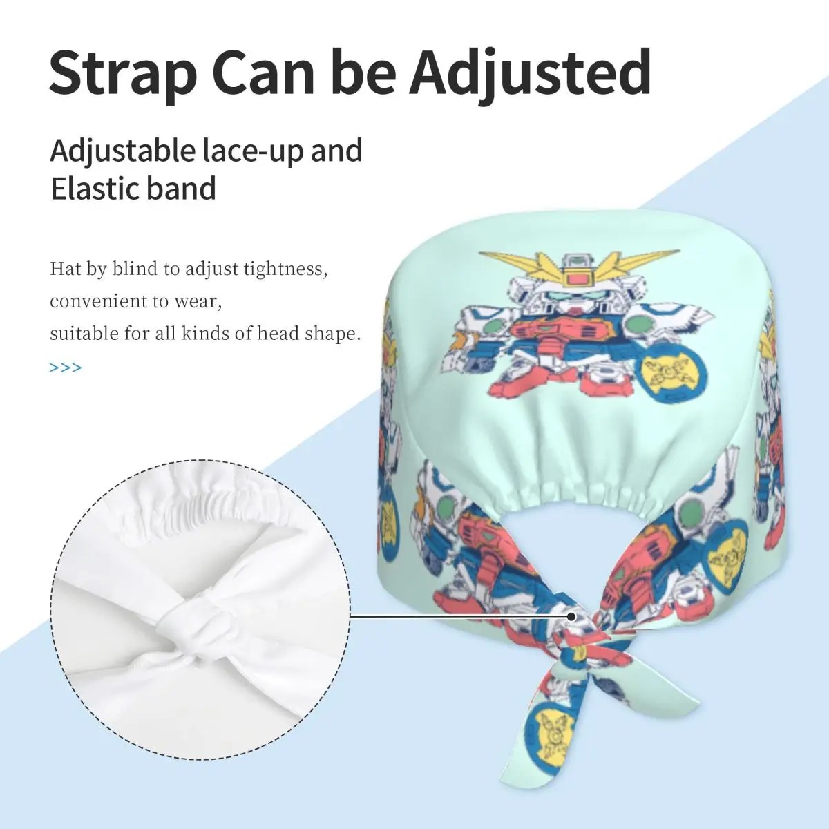 مخصص Gundames الهواتف المحمولة دعوى قبعة العمل الهزلية القبعات الجراحية النساء الرجال غرفة العمليات قبعة قبعة التمريض مختبر يعمل قبعة