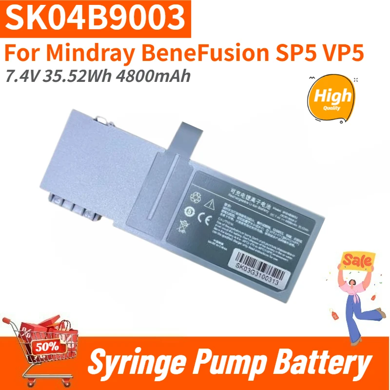 

SK04B9003 High Quality Syringe Pump Battery 7.4V 35.52Wh 4800mAh for Mindray BeneFusion SP5 VP5 Brand New Replacement Battery