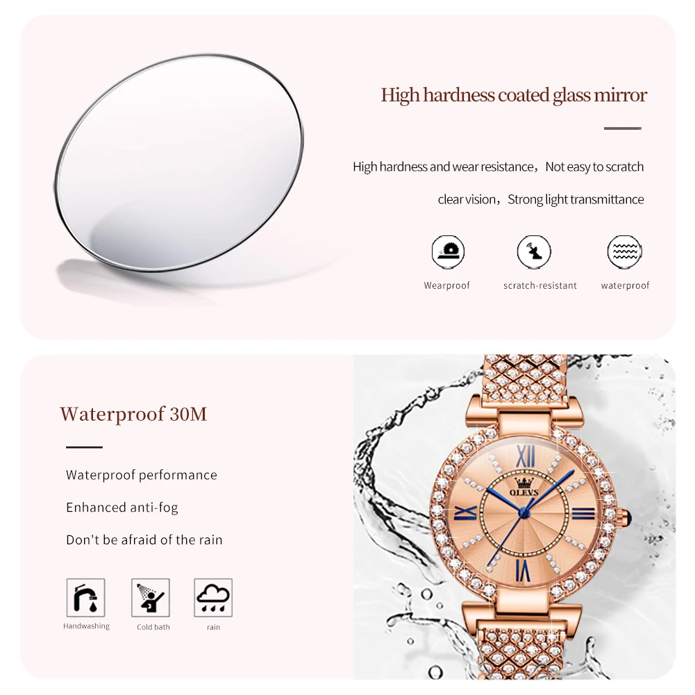 OLEVS 9942 Кварцевые модные часы Подарочный ремешок для часов из нержавеющей стали Наручные часы с круглым циферблатом