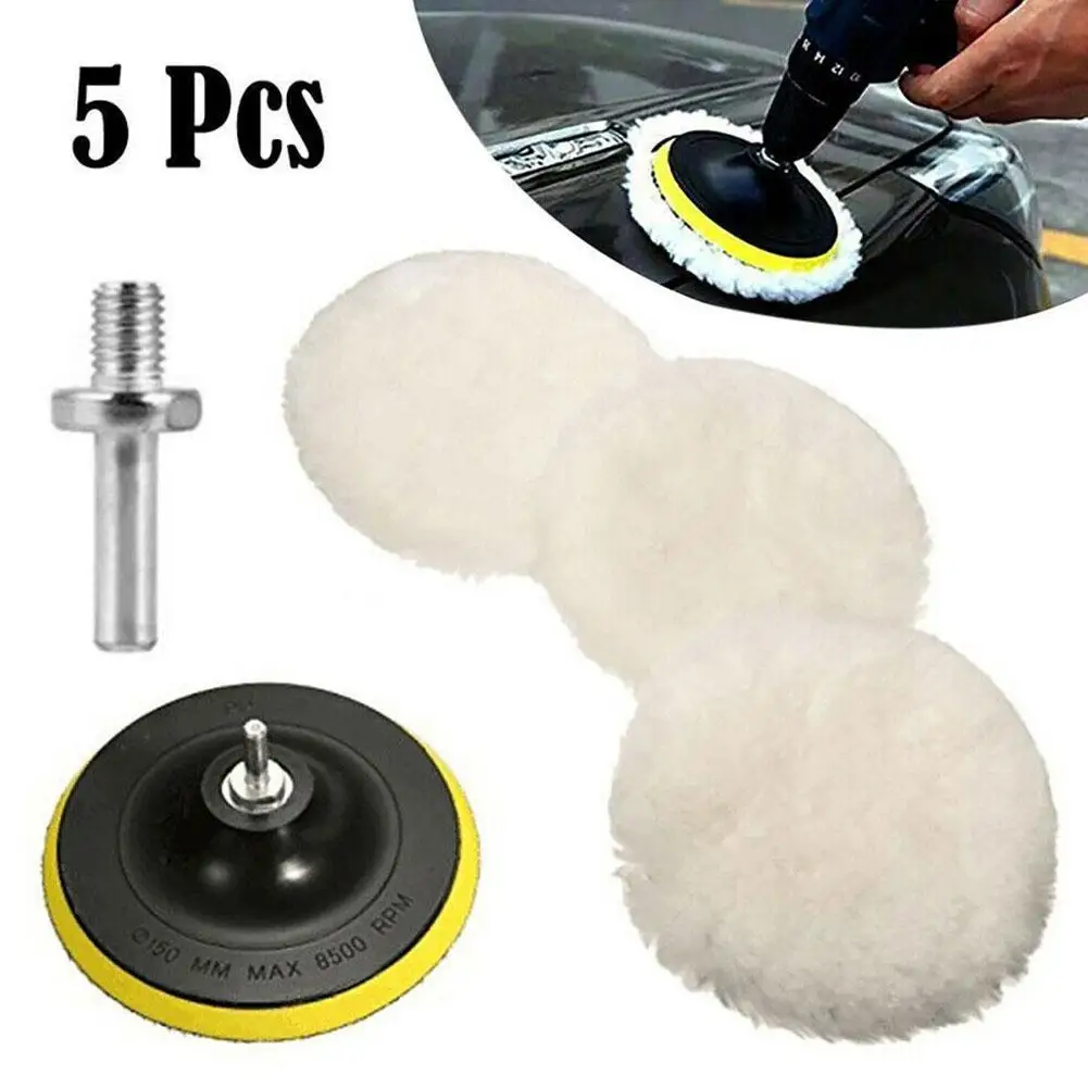 5Pcs Polishing Kit Car Polishing Pad Car Waxing Sponge Disk Wool Wheel Auto Paint Care Polisher Pads Car Gadget
