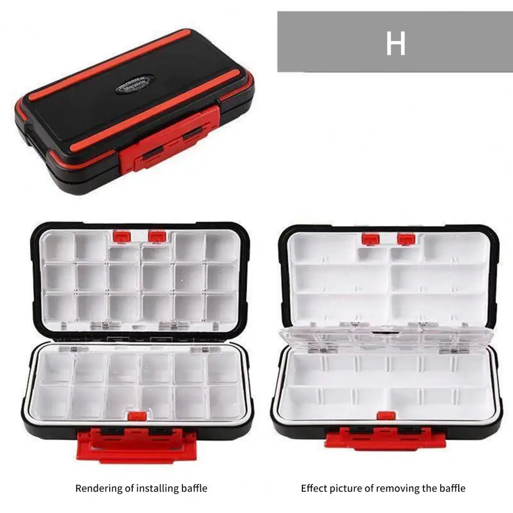 Fishing Box  Easy to Carry Compartment Shock Absorbing Strip  Travel Size Fishing Gear Storage Box Angling Supplies