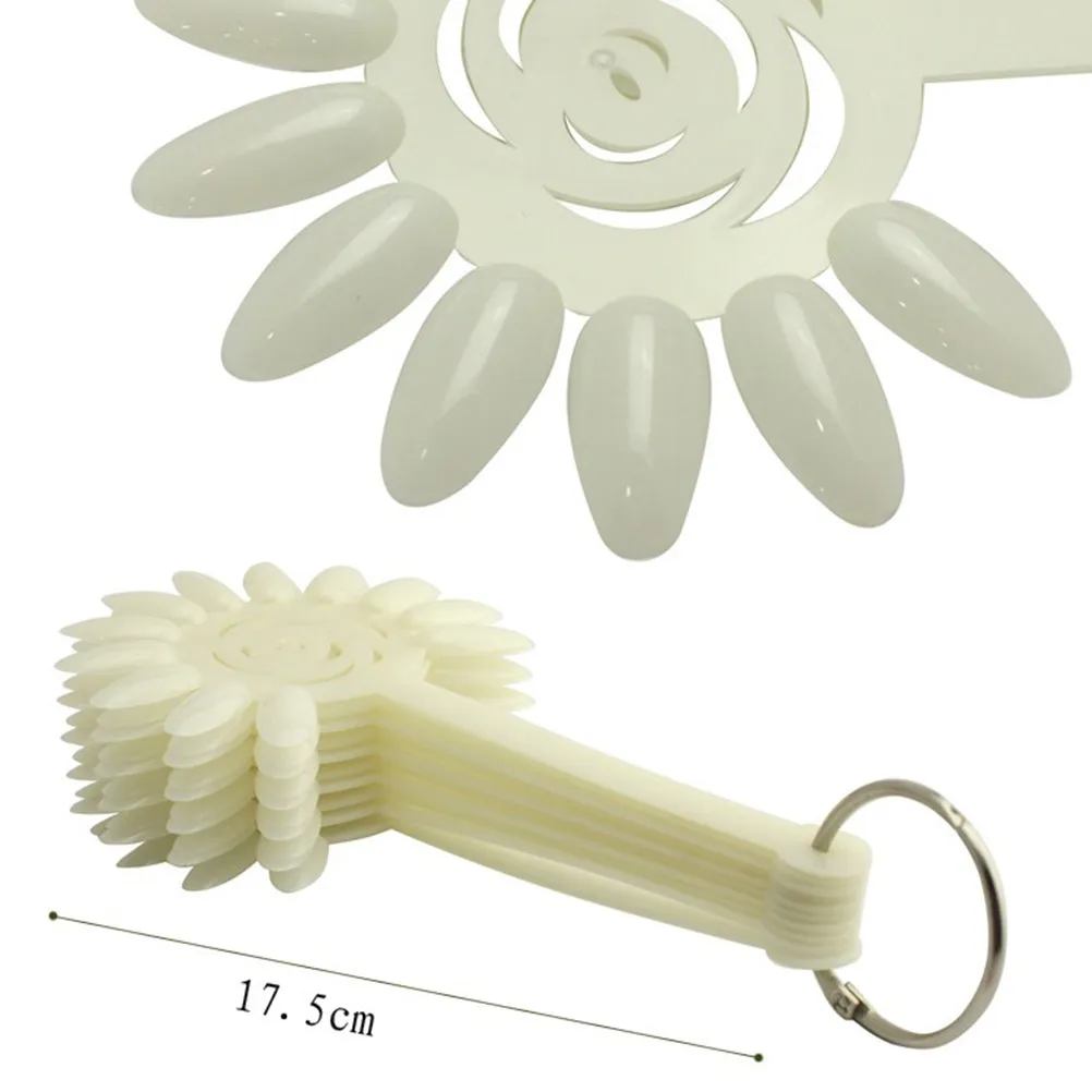 2Pcs 120 Tips Nail Art Display Board ABS Practice Demo Window Nail Polish Display Rack Split Ring Holder Natural Transparent 3