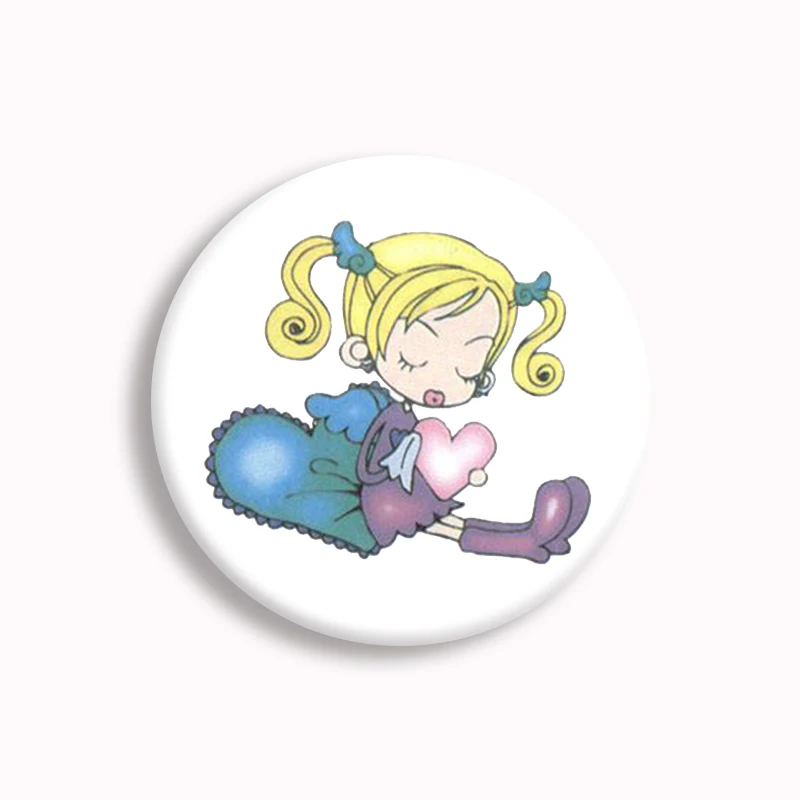 Happy Berry Cartoon Button Pin Creative Anime Gokinjo Monogatari Mikako and Tsutomu Brooch Badge Bag Decor Fans Gifts