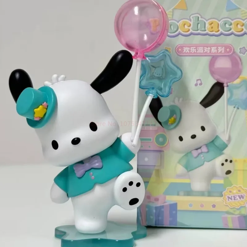 Oryginalna Sanrio Family Pochacco pies zabawne przyjęcie seria dekoracji figurki Anime Kawaii figurka modele na prezent