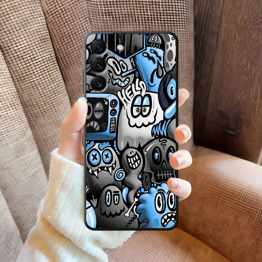 حافظة لهاتف سامسونج جالاكسي A05 A06 A40 A16 A04 A20 A13 A17 A70 A30 A15 A10 A12 A50 جرافيتي سوداء رائعة #3