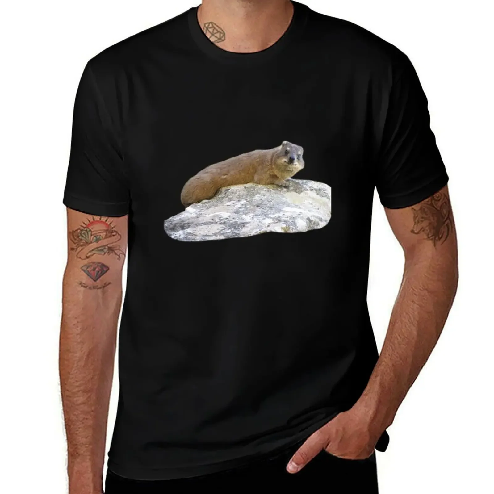 Rock hyrax on a rock T-Shirt cute tops Louboutins men tshirt