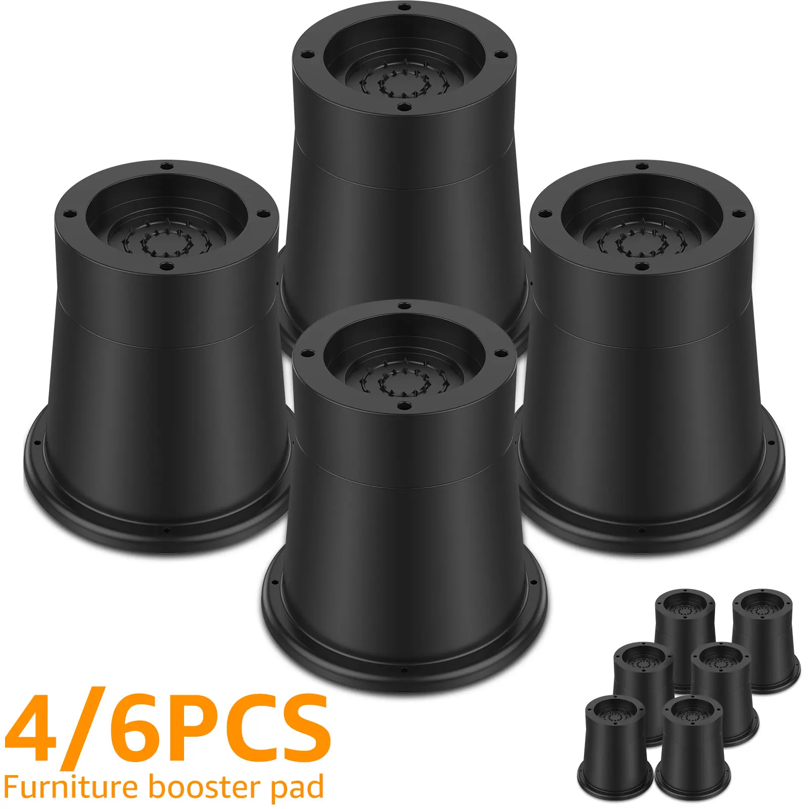 4/6Pcs Round Furniture Riser Heavy Furniture Heightening Foot Pad Chair Riser Support Anti-Slip Lifts Riser for Sofa Table Desk