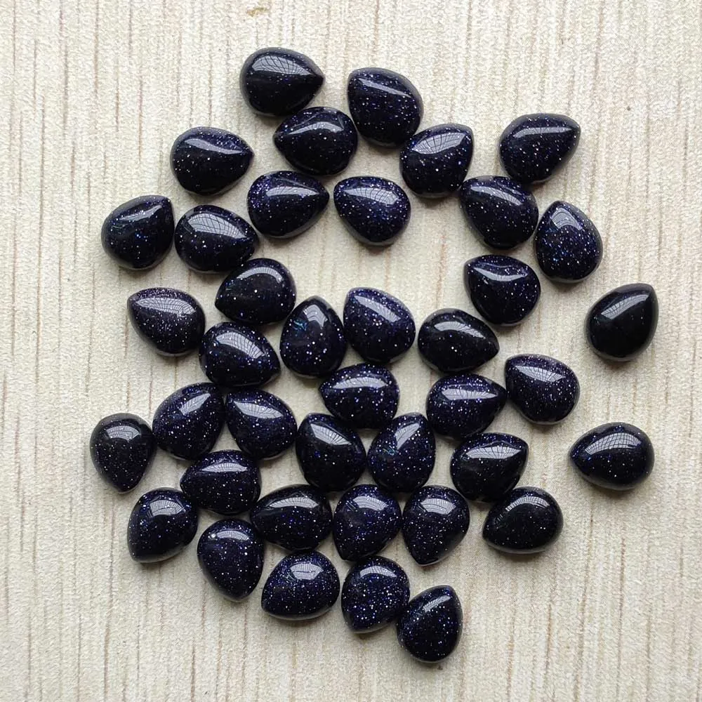 

Fashion good quality blue sand stone drop CAB CABOCHON 8x10mm beads for jewelry making 50pcs/lot Wholesale free shipping