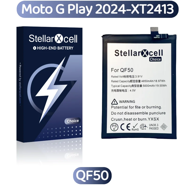 QF50 Battery for Motorola Moto G Play 2024/G 5G 2024/G34 5G/G24/G04/G45/E14 XT2413 XT2417 XT2363 XT2423 XT2421 XT2369 XT2421