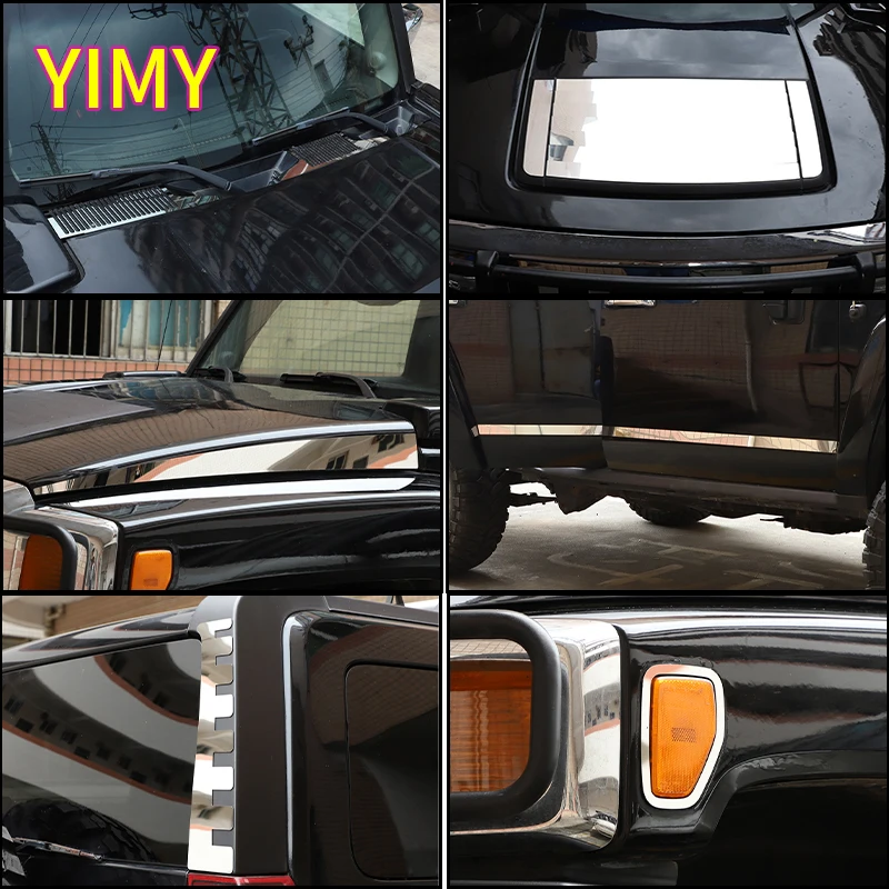 

Stainless Steel Gloss Car Exterior Cover Decoration Piece, Body Trim, Tailgate Decoration Suitable for Hummer H3 2005-2010