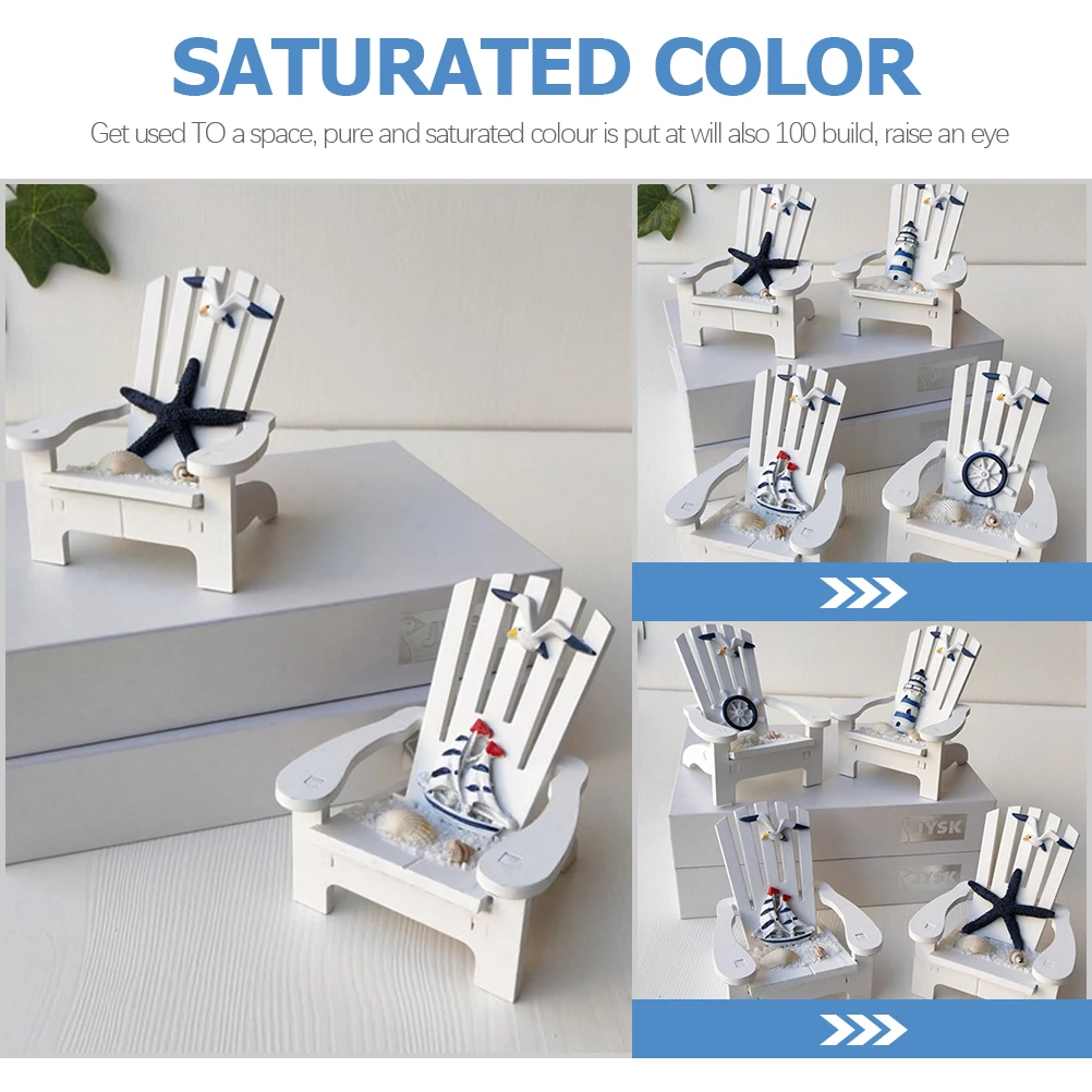 

2 Pcs Beach Chair Decorative Miniature for Dollhouse Ornament Decorations Small Prop Dolly Coastal Home Chairs