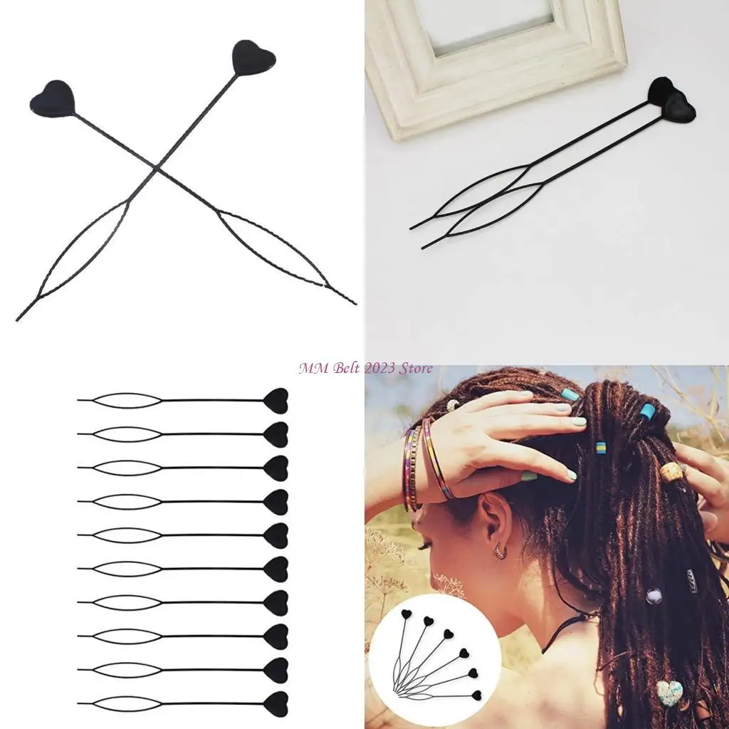 

49ME 10 шт. инструменты для плетения волос для быстрой и легкой укладки, подходят для различных случаев, сквозные аксессуары для