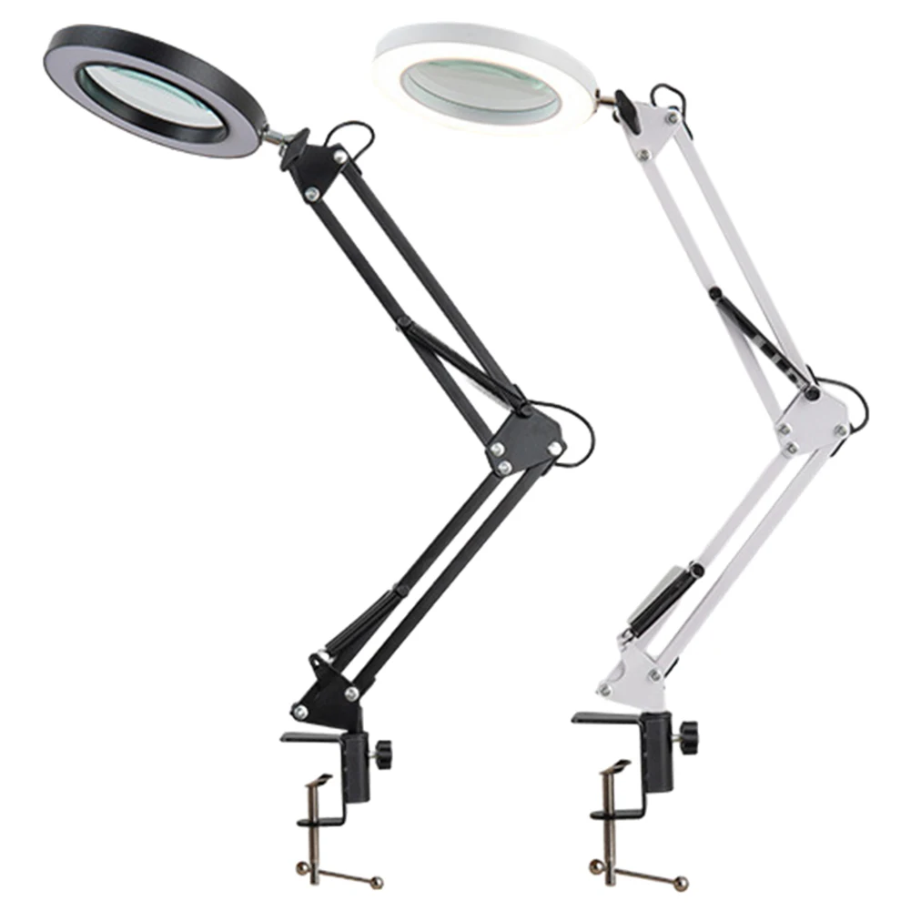 

10X Magnifier Table Light LED Illuminated Magnifier Light with Light Stand 3 Color Modes for Reading Soldering